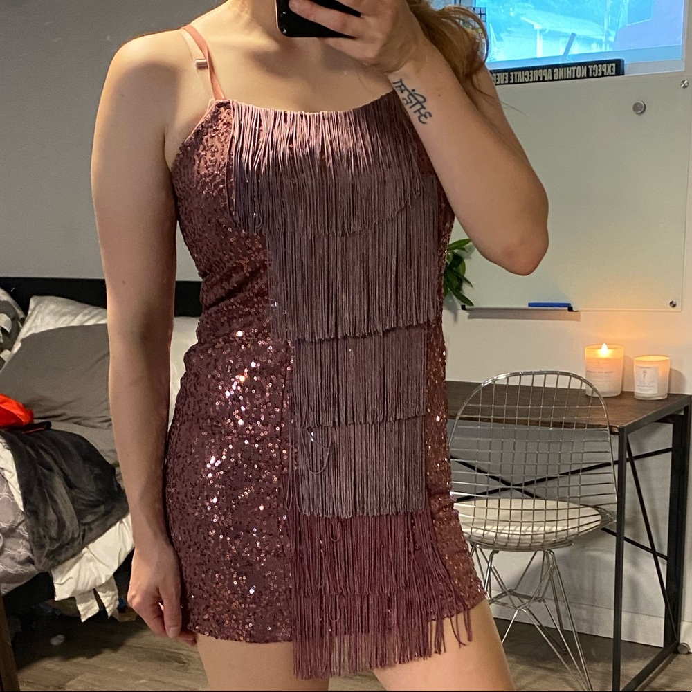 Bebe Sequin Fringe Dress-$7 when you buy 2 or more items!